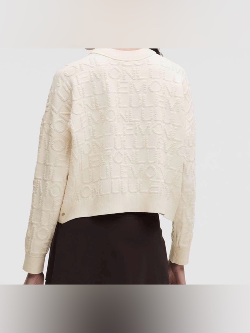 Lululemon Cotton-Blend Jacquard Crewneck Sweater Light Ivory - Picture 3 of 8